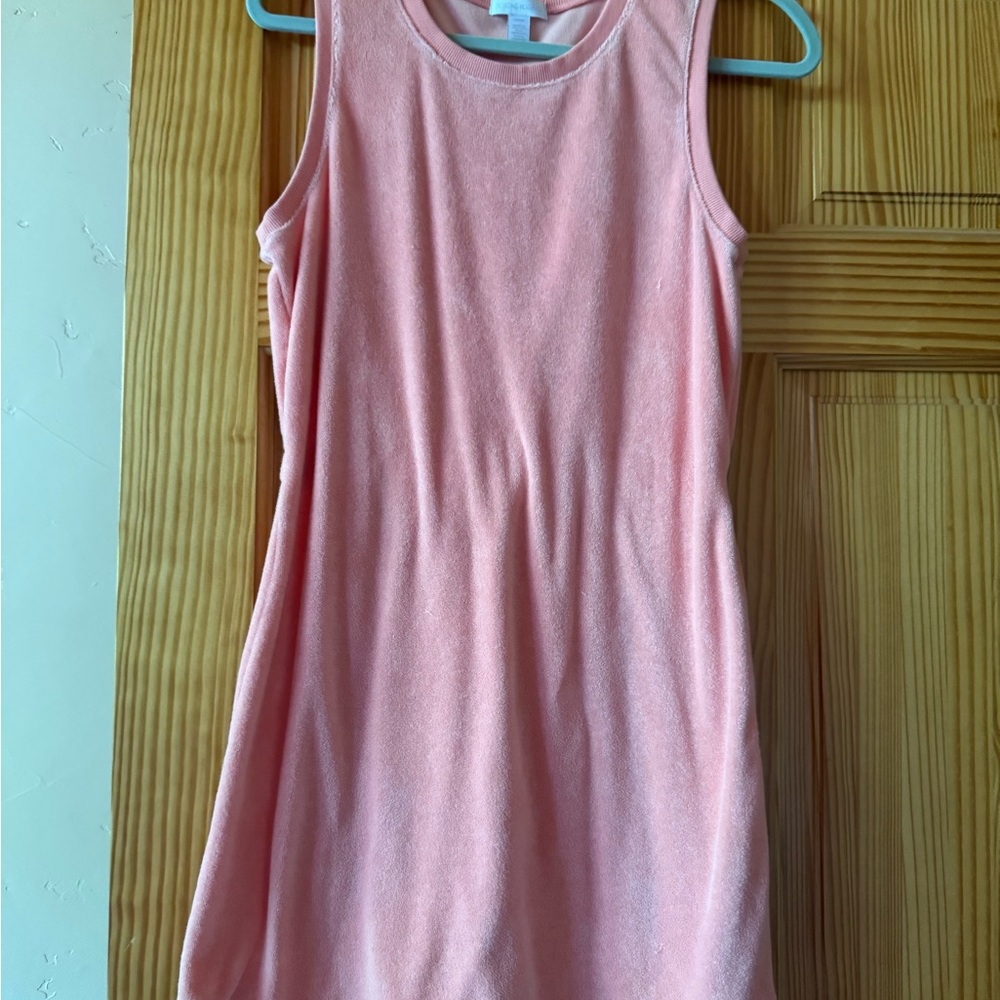 Beyond Yoga Coral Sleeveless Dress in Terry Cloth